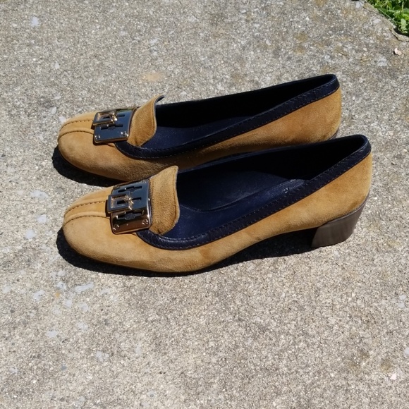 Tory Burch Shoes - Tory Burch brown and navy suede heels
